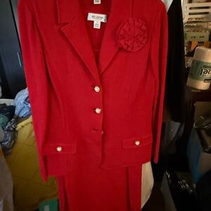 St. John Red Women's Jacket & Dress Set